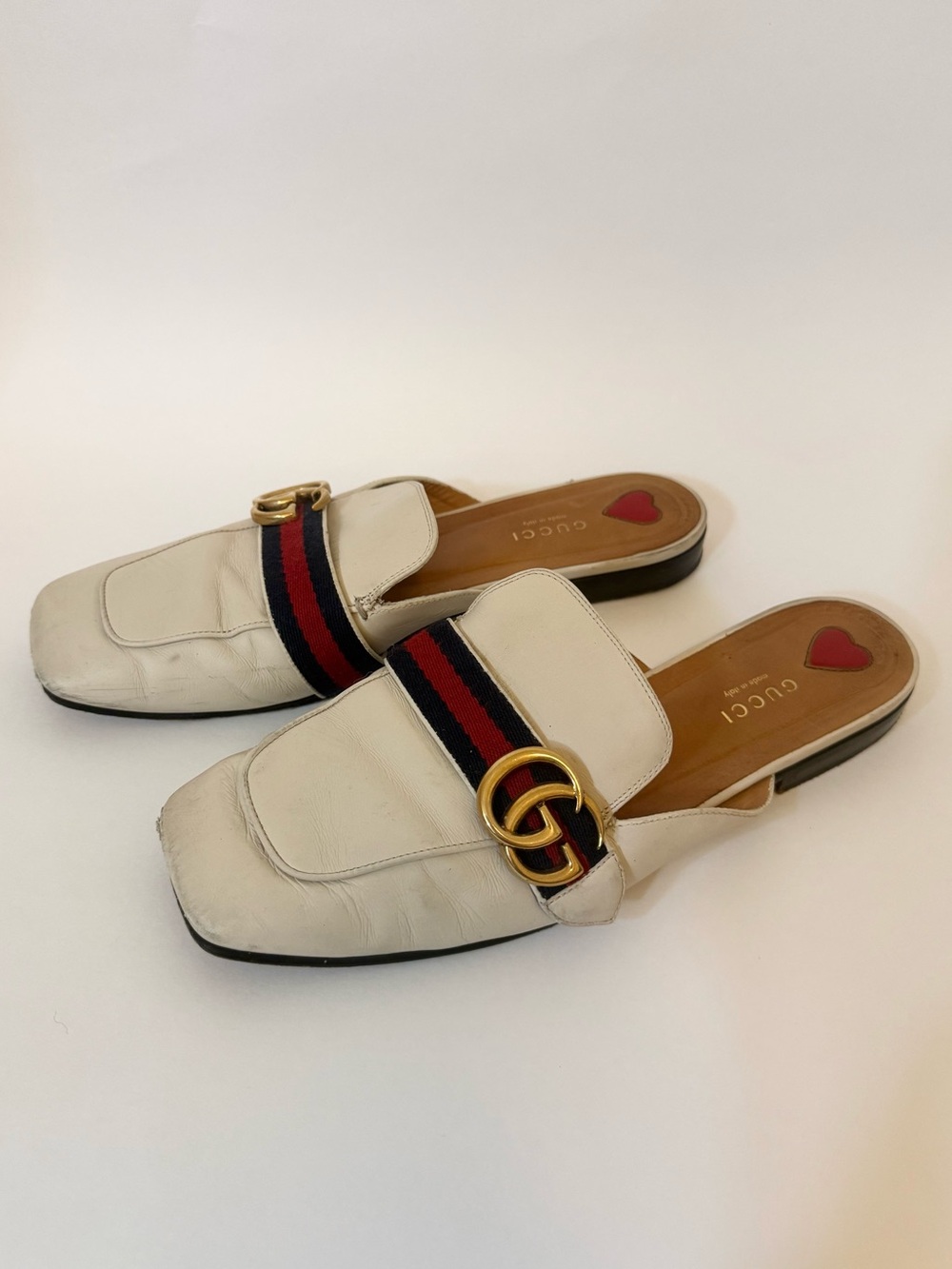 Gucci Women’s Peyton Leather Mule White size EU 39/US 9